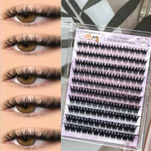 MJ93 Pre-Glued Wispy Volume Cluster Lashes